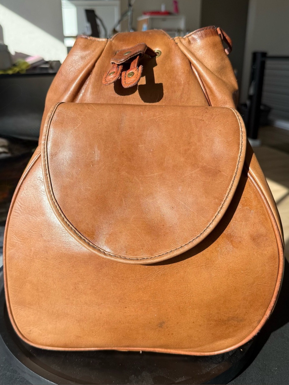Hidesign Leather Sling Backpack Bag Adjustable Strap